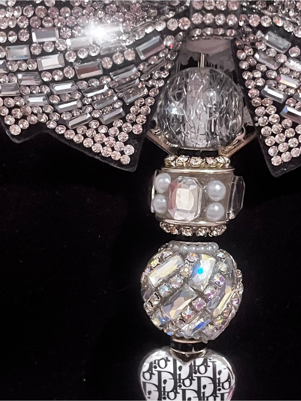 Crystal Bow Pen with Beaded Accent - Silver - Picture 5 of 11